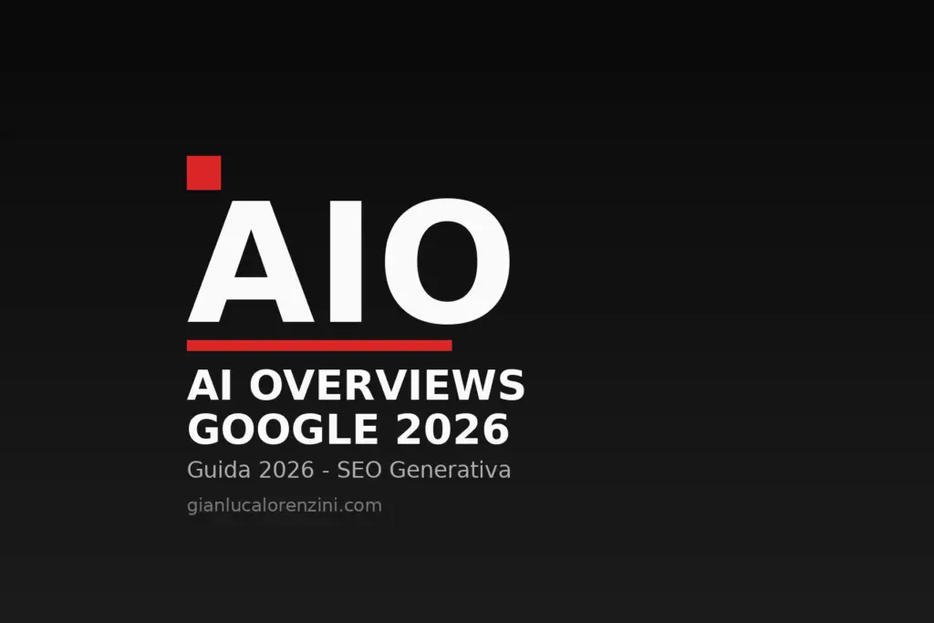 Banner guida AI Overviews di Google per PMI italiane 2026 - gianlucalorenzini.com