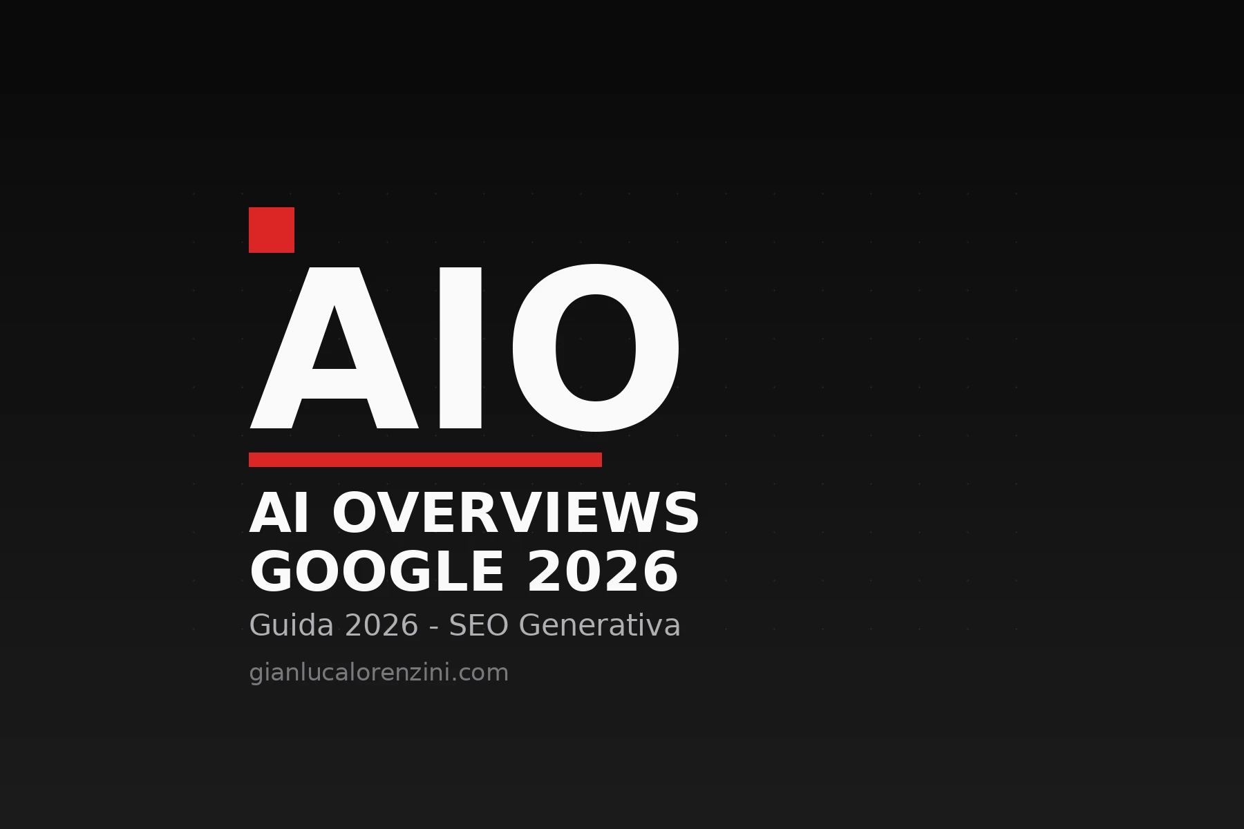 Banner guida AI Overviews di Google per PMI italiane 2026 - gianlucalorenzini.com