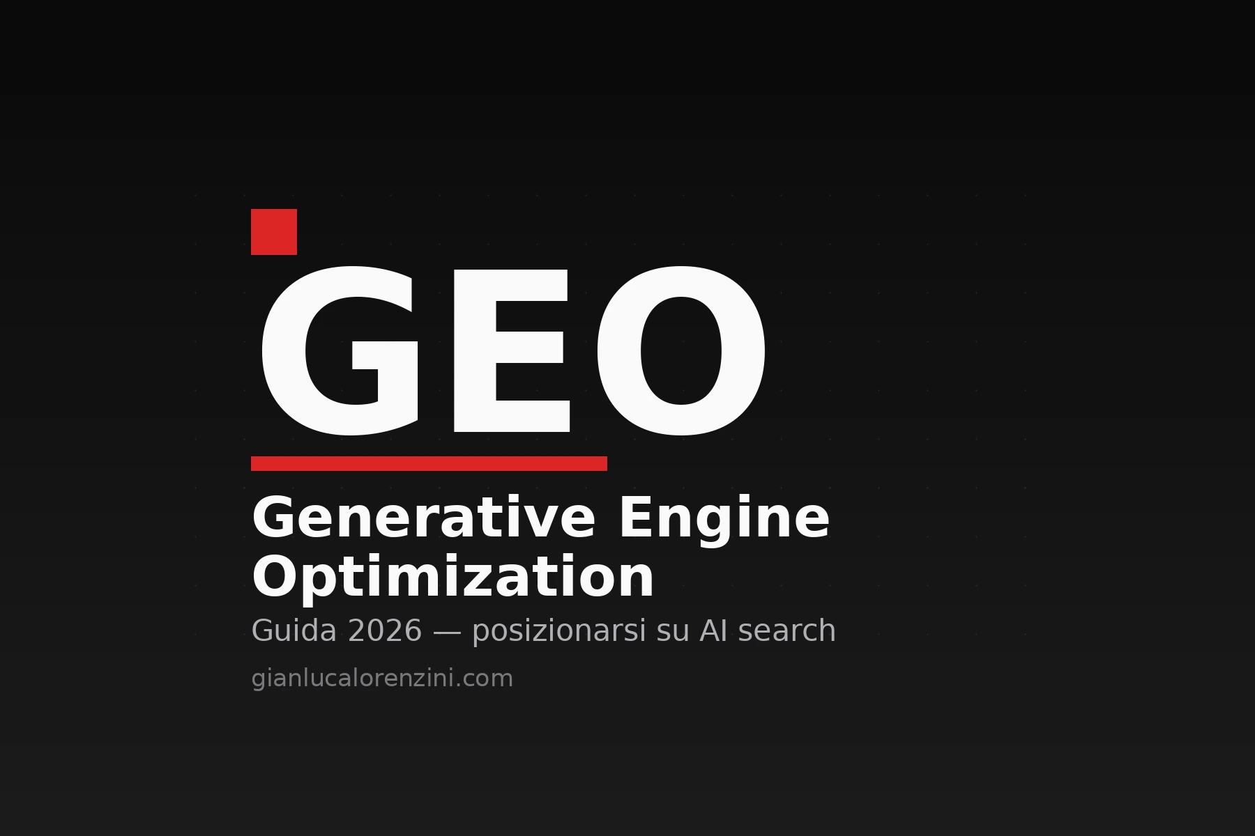 GEO Generative Engine Optimization — guida 2026