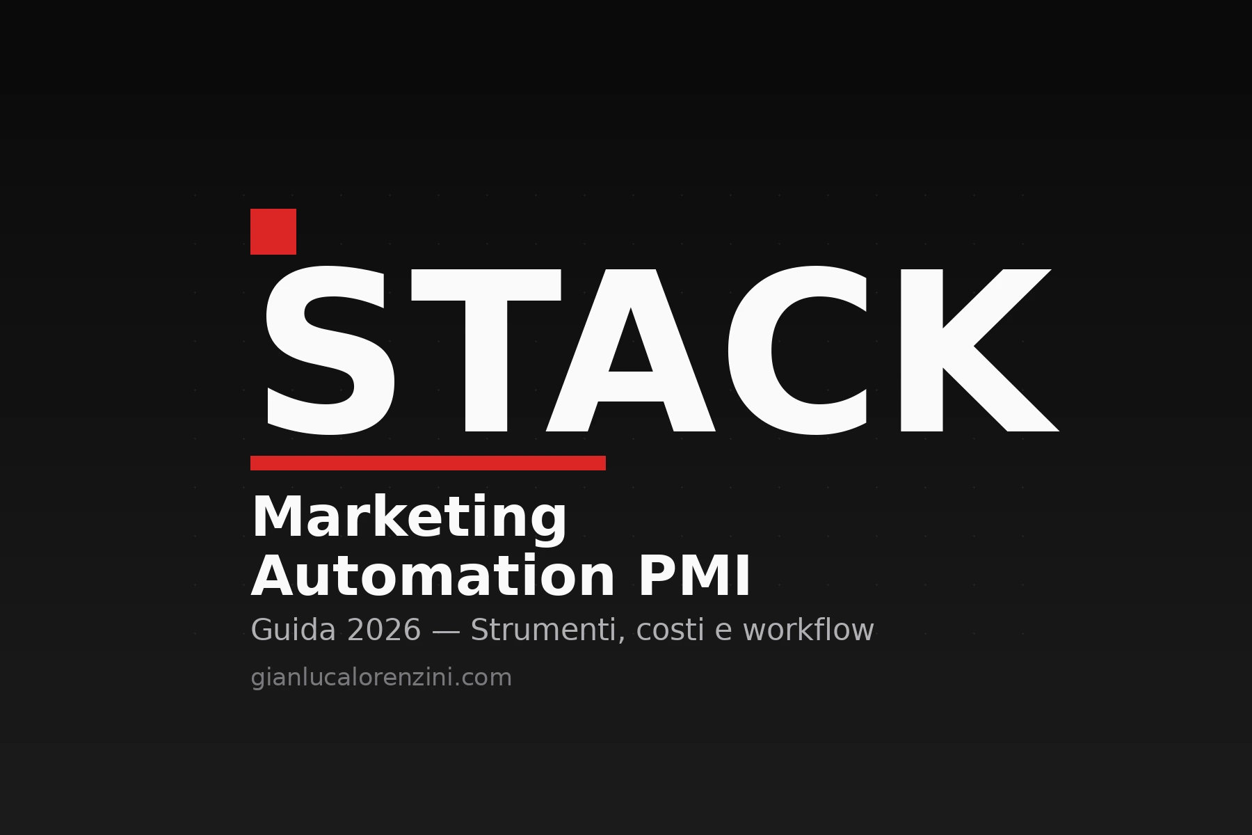 Stack di marketing automation per PMI: strumenti, costi e workflow consigliati nel 2026
