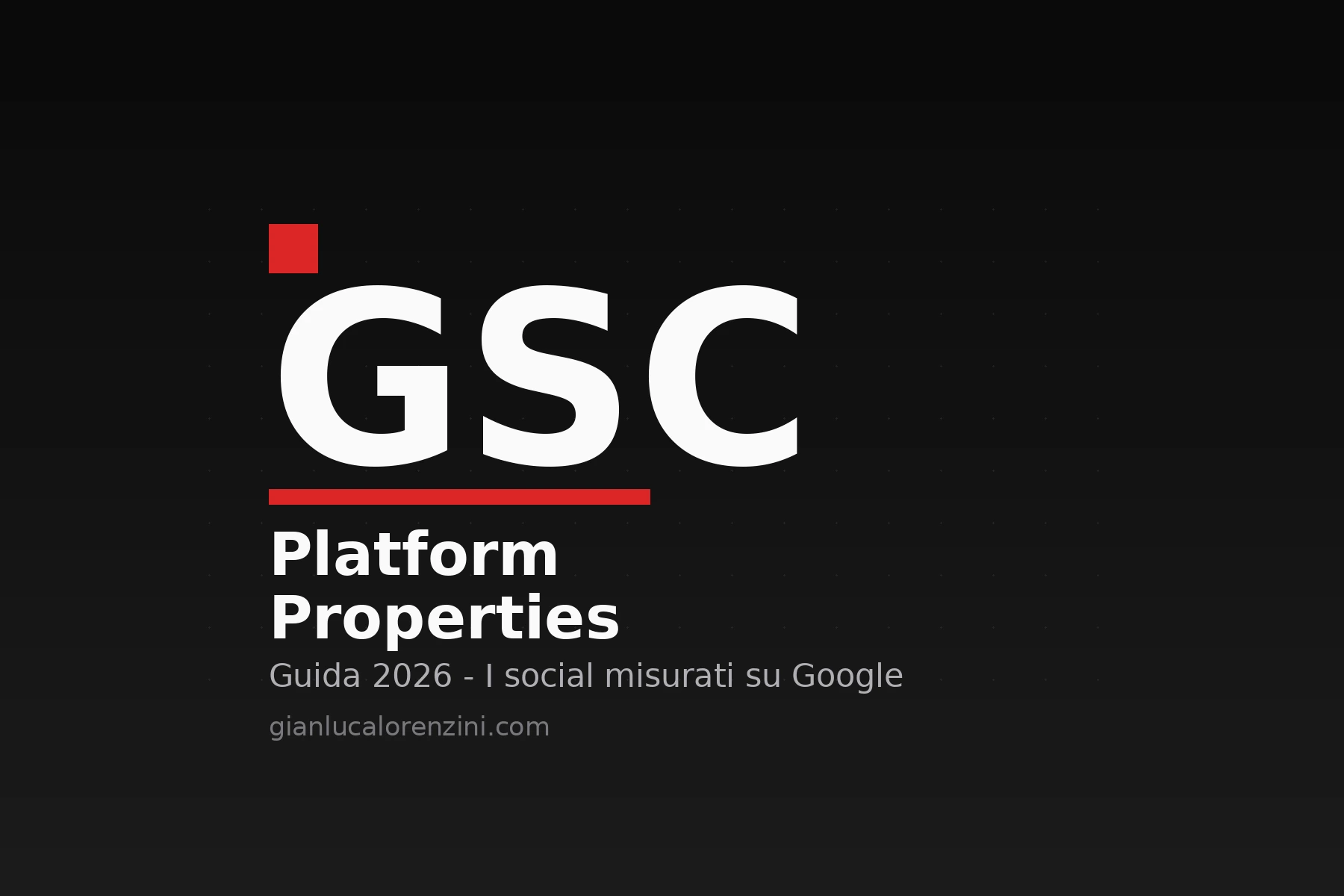 Platform properties di Google Search Console: misurare Instagram, TikTok, X e YouTube nella Ricerca Google