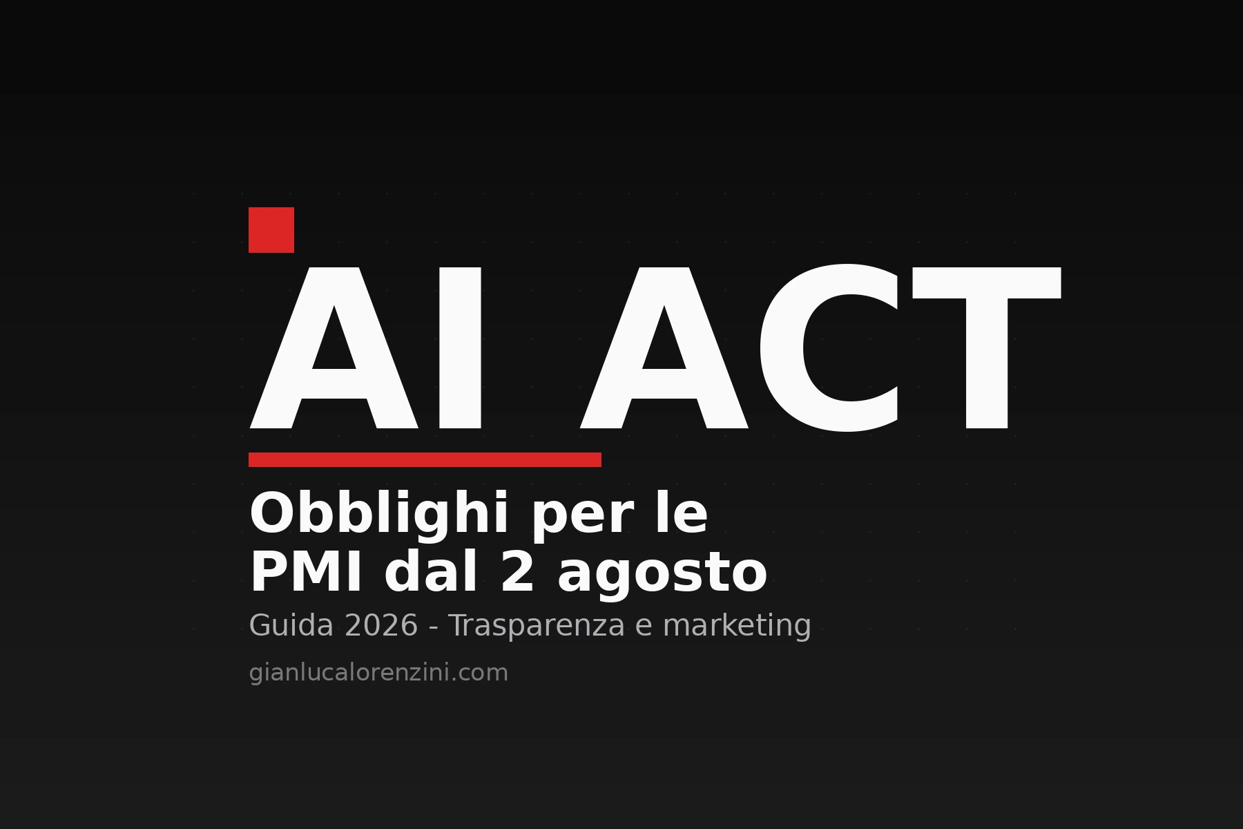 AI Act e marketing: obblighi di trasparenza per le PMI italiane dal 2 agosto 2026